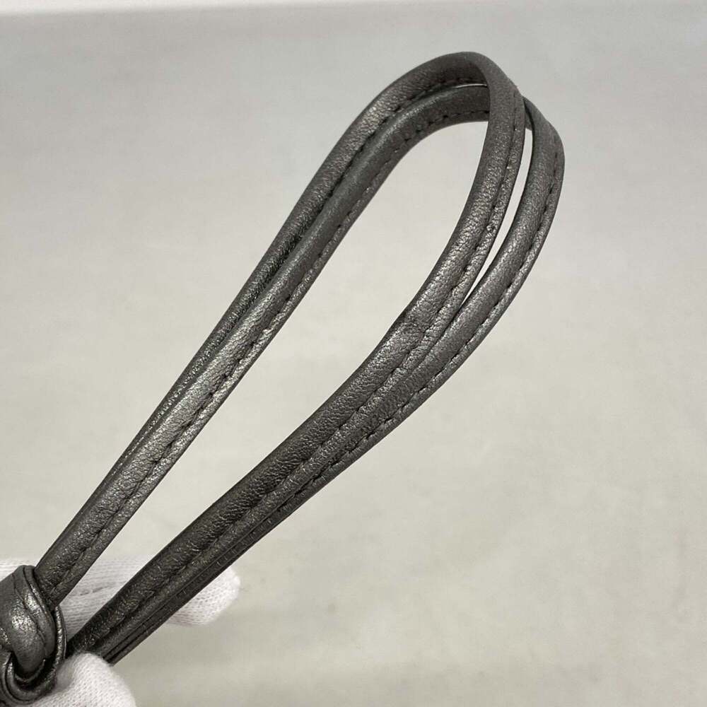 CHANEL Silver Lambskin Leather Shoulder Bag - Picture 8 of 10